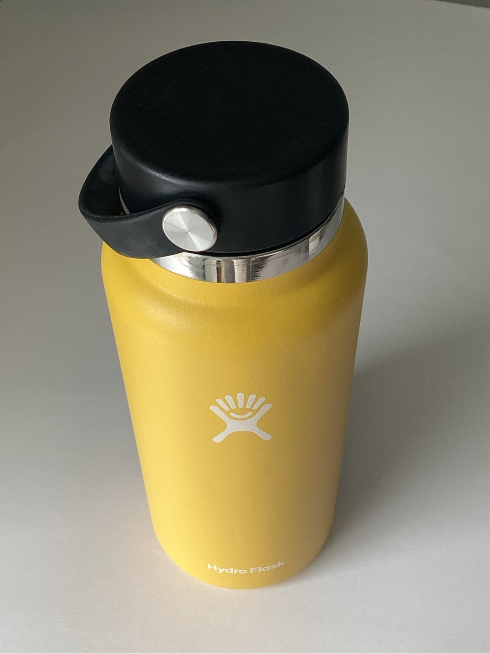 Hydro Flask Yellow Water Bottle with Black Lid